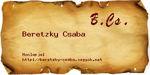 Beretzky Csaba névjegykártya
